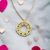 Altın Kalpli Çember Kolye