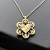 Altın Çiçek Kalp Kolye