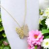 Altın Kanat Kelebek Kolye